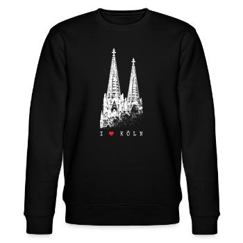 I Love Köln Cologne Skyline Kölner Dom Silhouette - Stanley/Stella Unisex Bio-Sweatshirt CHANGER  - Schwarz - Vorne - Nik (191cm) & Marisol (170cm)