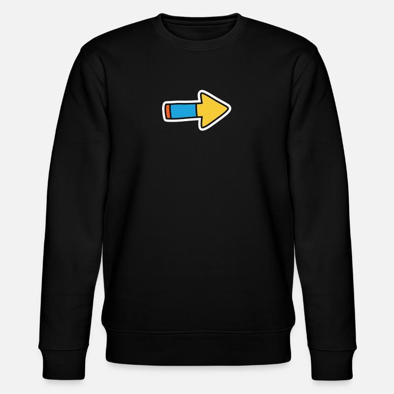 Comic Pfeil Richtung Rechts - Stanley/Stella Unisex Bio-Sweatshirt CHANGER - Schwarz