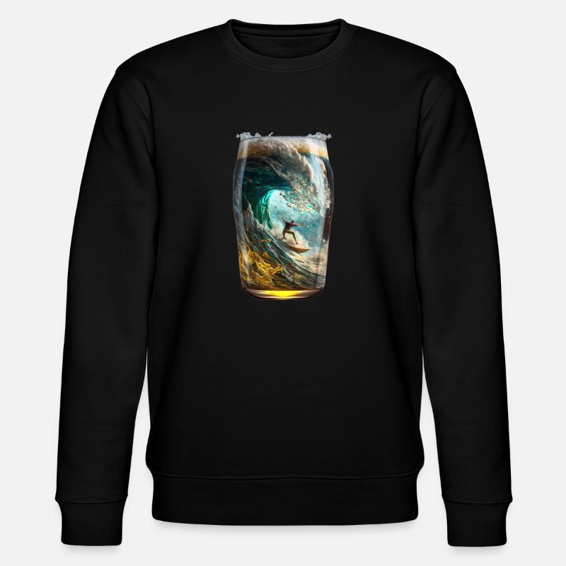 Surfen im Bierglas - Stanley/Stella Unisex Bio-Sweatshirt CHANGER  - Schwarz