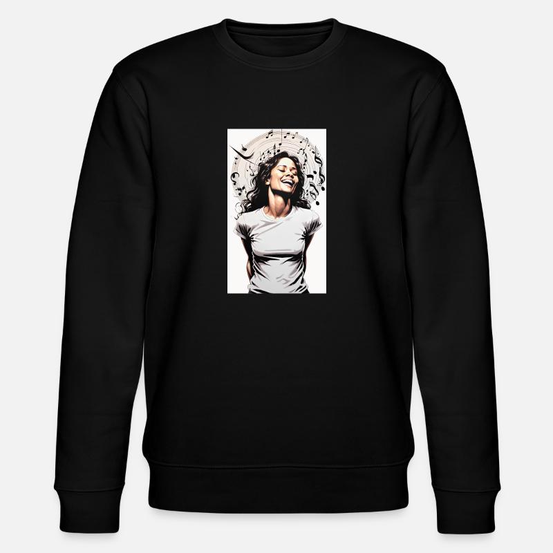 Das Mädchen liebt Musik - Stanley/Stella Unisex Bio-Sweatshirt CHANGER  - Schwarz