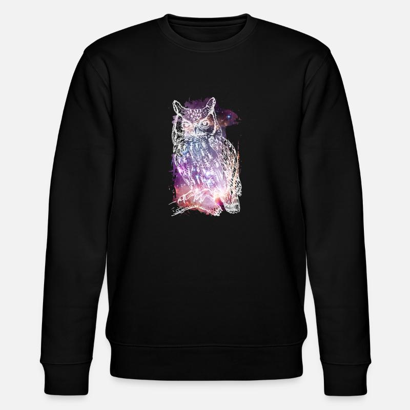 Die kosmische Eule - Stanley/Stella Unisex Bio-Sweatshirt CHANGER  - Schwarz
