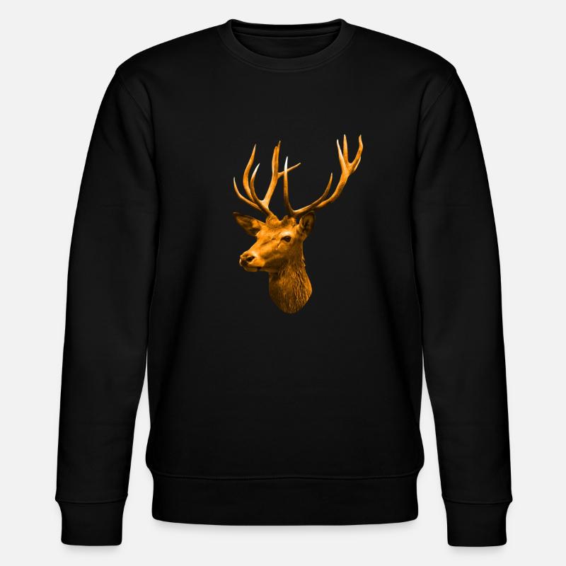 goldener Hirschkopf - Stanley/Stella Unisex Bio-Sweatshirt CHANGER  - Schwarz