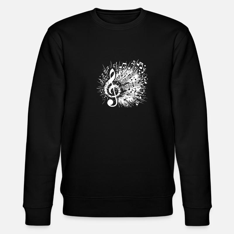 Exploding Music Clef Scale - Stanley/Stella CHANGER Unisex Organic Sweatshirt - black