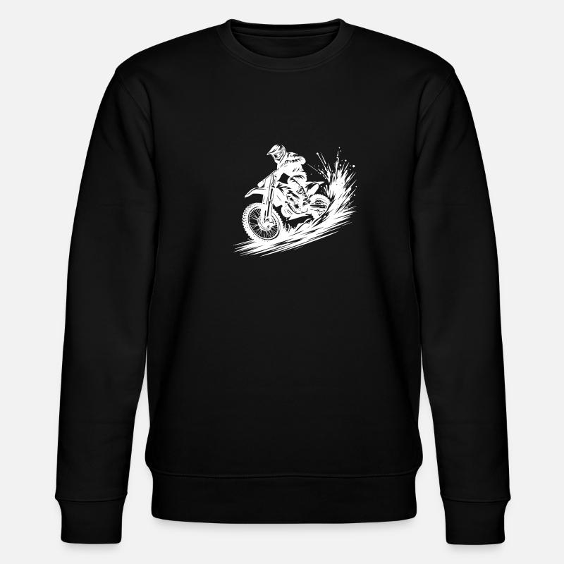 Dessin d’illustration dynamique de motocross - Sweat bio CHANGER Stanley/Stella Unisexe - noir