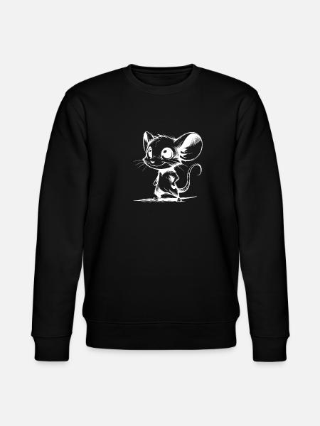 Witzige Baby Kinder Maus Cartoon Style - Stanley/Stella Unisex Bio-Sweatshirt CHANGER - Schwarz