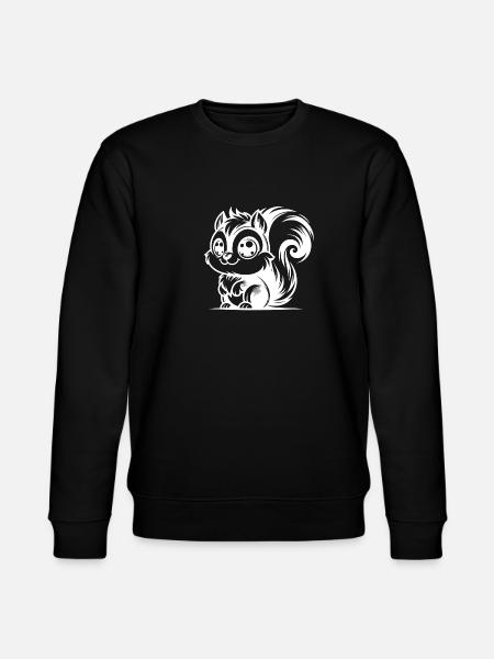 Cute Kids Squirrel Drawing - Stanley/Stella CHANGER Unisex Organic Sweatshirt - black