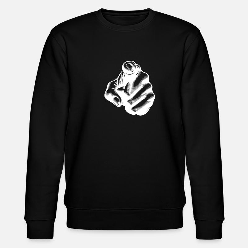 Blickfang Zeigefinger als Handgeste - Stanley/Stella Unisex Bio-Sweatshirt CHANGER  - Schwarz
