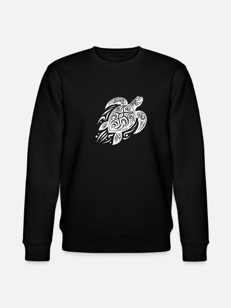 Powerful Pacific Turtle Meets Tribal - Stanley/Stella CHANGER Unisex Organic Sweatshirt - black