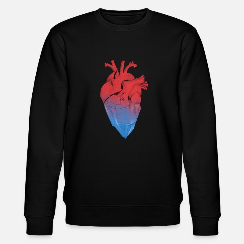 Cœur cristallisé - Sweat bio CHANGER Stanley/Stella Unisexe - noir