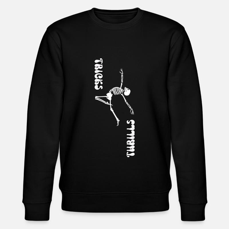 TRICKS ODER NERVENKITZEL, HALLOWEEN-SKELETTTANZ - Stanley/Stella Unisex Bio-Sweatshirt CHANGER  - Schwarz