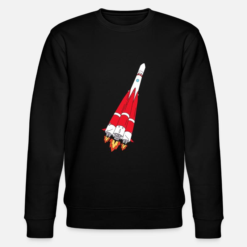 Rocket with thrust - hand-painted - Stanley/Stella CHANGER Unisex Organic Sweatshirt - black