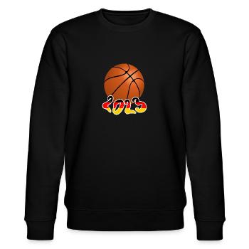Basketball Weltmeister 2023 - Stanley/Stella Unisex Bio-Sweatshirt CHANGER  - Schwarz - Vorne - Nik (191cm) & Marisol (170cm)