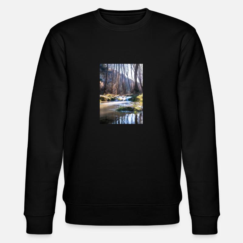 Forest River Wasserfall - Stanley/Stella Unisex Bio-Sweatshirt CHANGER  - Schwarz