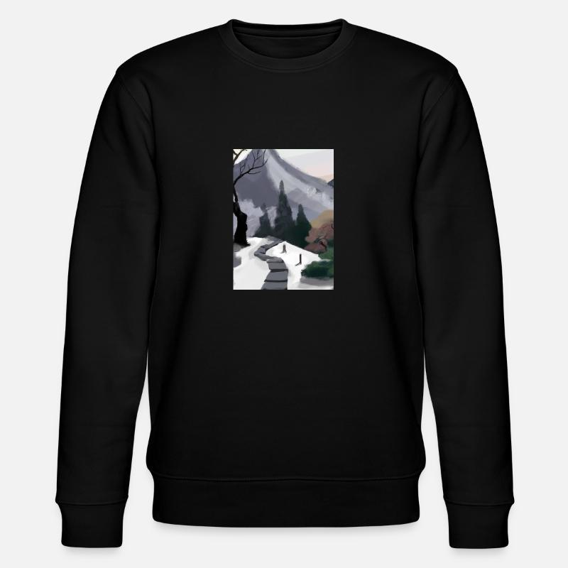 Pfad zu einem Berg - Stanley/Stella Unisex Bio-Sweatshirt CHANGER  - Schwarz