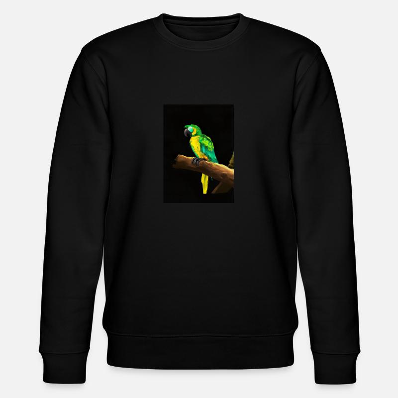 Papagei auf einem Baum - Stanley/Stella Unisex Bio-Sweatshirt CHANGER  - Schwarz