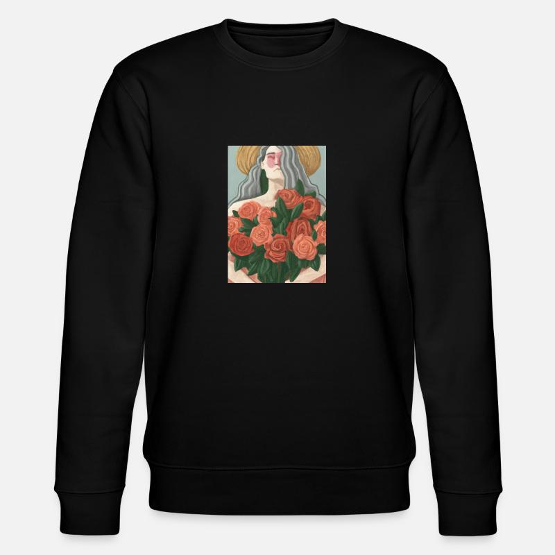Frauen mit Blumen - Stanley/Stella Unisex Bio-Sweatshirt CHANGER  - Schwarz