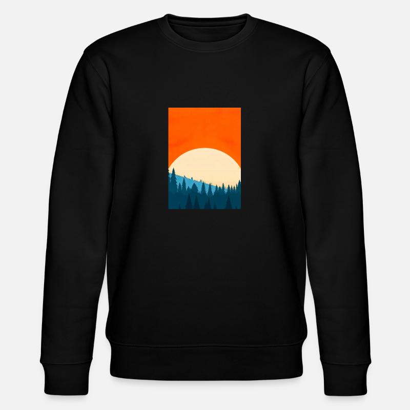 Orange Sonnenuntergang - Stanley/Stella Unisex Bio-Sweatshirt CHANGER  - Schwarz