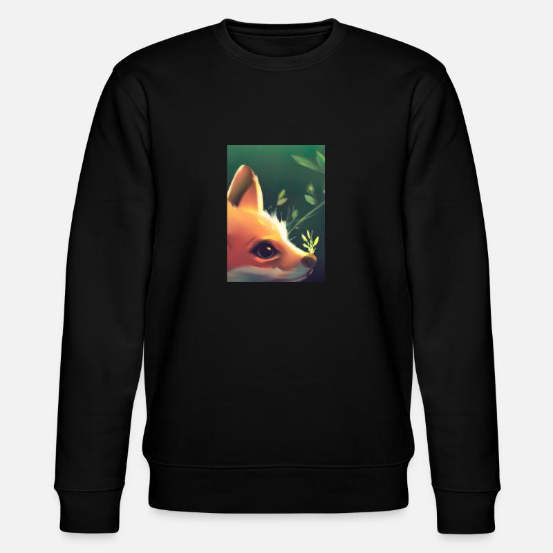 Niedliche Fuchs-Malerei - Stanley/Stella Unisex Bio-Sweatshirt CHANGER - Schwarz