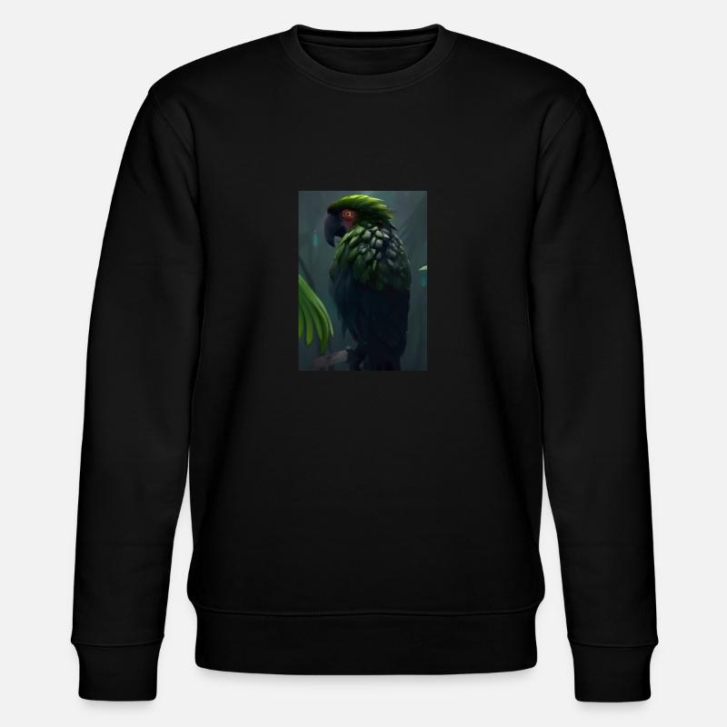 Grüner Dschungelvogel - Stanley/Stella Unisex Bio-Sweatshirt CHANGER  - Schwarz