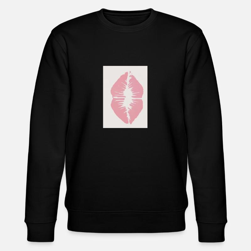Rosa Lippen - Stanley/Stella Unisex Bio-Sweatshirt CHANGER  - Schwarz