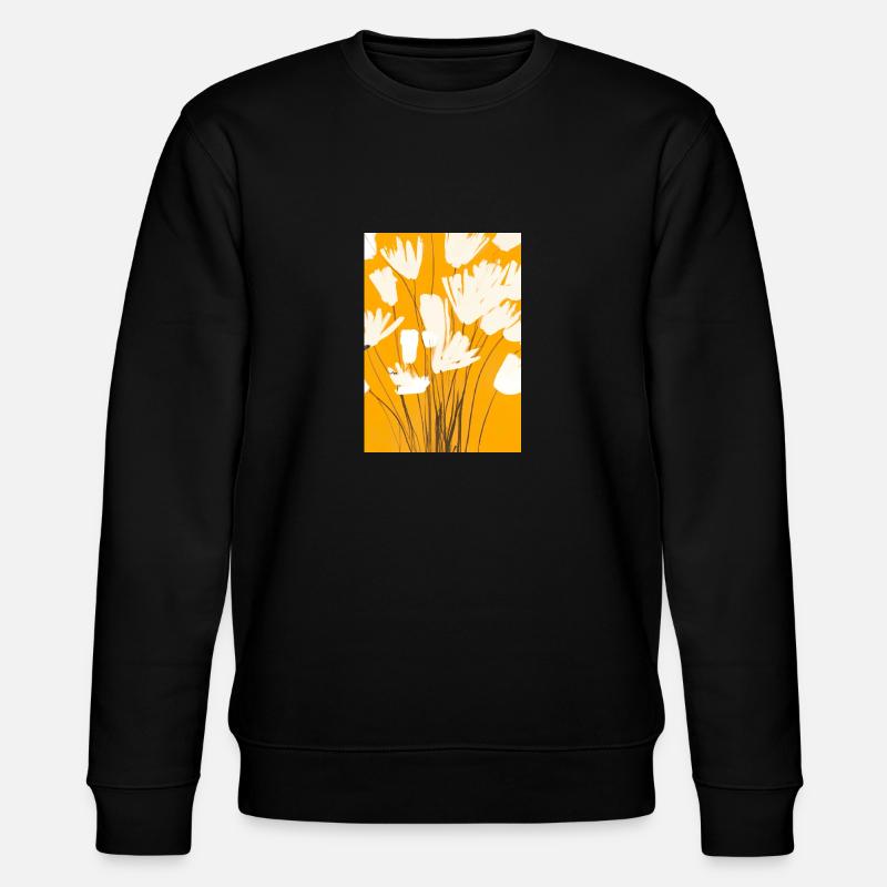 Weiße Blumen - Stanley/Stella Unisex Bio-Sweatshirt CHANGER  - Schwarz