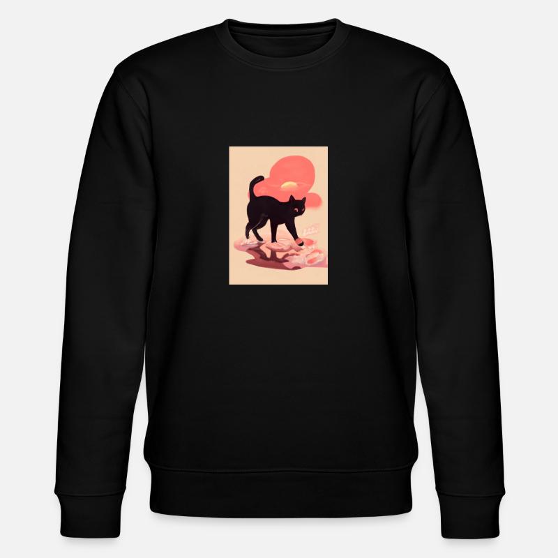 Niedliche schwarze Katze - Stanley/Stella Unisex Bio-Sweatshirt CHANGER  - Schwarz