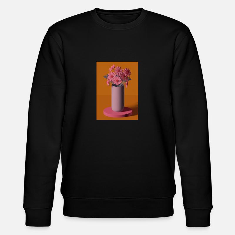 Fancy Blumen Vase - Stanley/Stella Unisex Bio-Sweatshirt CHANGER  - Schwarz