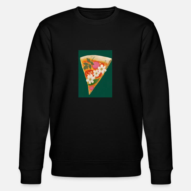 Blümchen-Pizza - Stanley/Stella Unisex Bio-Sweatshirt CHANGER  - Schwarz
