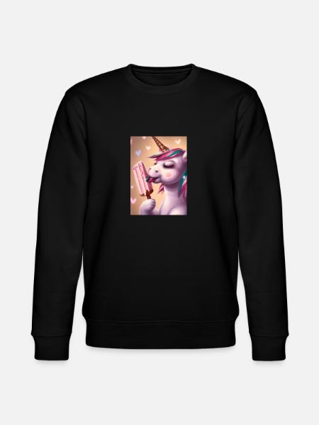 Eiscreme Einhorn - Stanley/Stella Unisex Bio-Sweatshirt CHANGER  - Schwarz