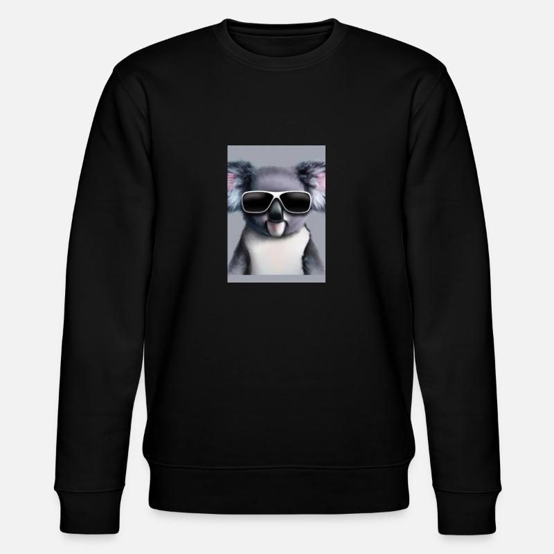 Koala mit Sonnenbrille - Stanley/Stella Unisex Bio-Sweatshirt CHANGER  - Schwarz