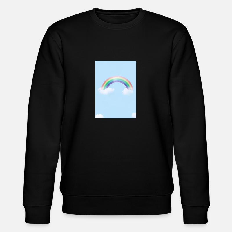 Regenbogen und Wolken - Stanley/Stella Unisex Bio-Sweatshirt CHANGER  - Schwarz