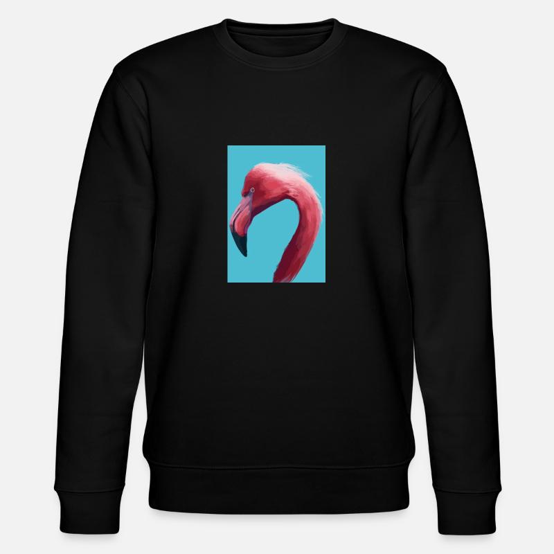 Flamingo-Kopf - Stanley/Stella Unisex Bio-Sweatshirt CHANGER  - Schwarz