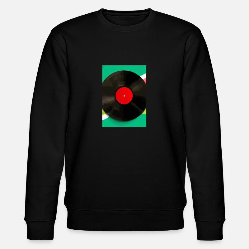 Retro Vinyl Platte Bunt - Stanley/Stella Unisex Bio-Sweatshirt CHANGER  - Schwarz