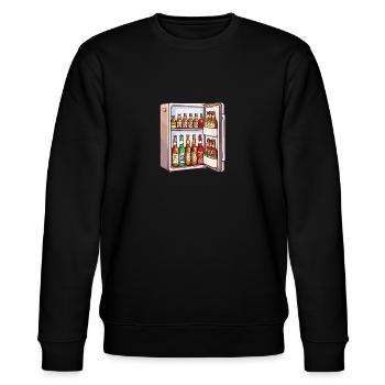 Beer Fridge Beer Bottles Men Drinking Funny - Stanley/Stella CHANGER Unisex Organic Sweatshirt - black - Front - Nik (191cm) & Marisol (170cm)