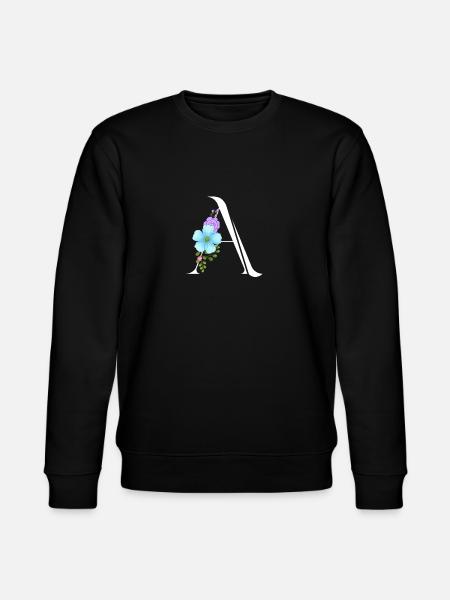 Eleganter Buchstabe 'A' mit Blumen - Stanley/Stella Unisex Bio-Sweatshirt CHANGER - Schwarz