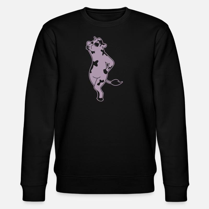 Elegante Kuh Model Silhouette Bauernhof - Stanley/Stella Unisex Bio-Sweatshirt CHANGER  - Schwarz