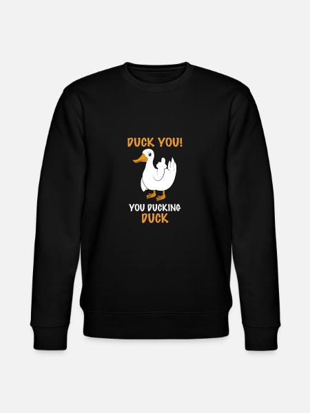 Funny Duck Duck You - Stanley/Stella CHANGER Unisex Organic Sweatshirt - black