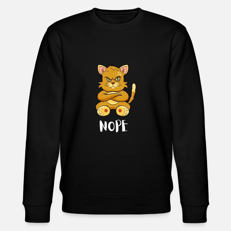 Nope chat paresseux drôle - Sweat bio CHANGER Stanley/Stella Unisexe - noir