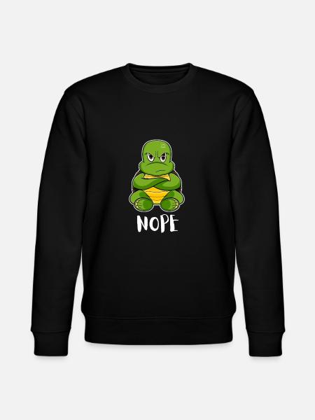 Nope Funny Lazy Turtle - Stanley/Stella CHANGER Unisex Organic Sweatshirt - black