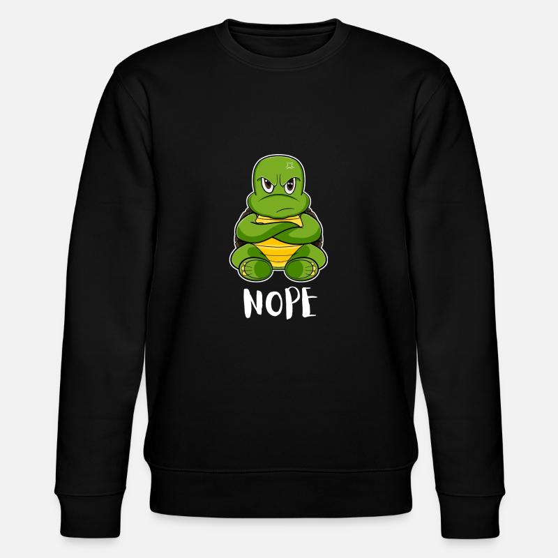 Nope Funny Lazy Turtle - Stanley/Stella Unisex Bio-Sweatshirt CHANGER  - Schwarz