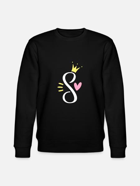 Buchstabe S Anfangsbuchstabe Krone - Stanley/Stella Unisex Bio-Sweatshirt CHANGER  - Schwarz