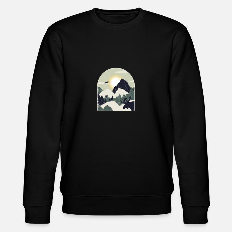 Natur Wald Berge Wandern - Stanley/Stella Unisex Bio-Sweatshirt CHANGER - Schwarz