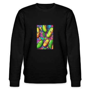 Cucumbers, Cucumber, Graffiti, Laughing Cucumbers, Colorful - Stanley/Stella CHANGER Unisex Organic Sweatshirt - black - Front - Nik (191cm) & Marisol (170cm)