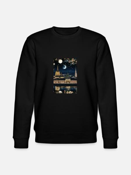 Vienna,Vienna at night,skyline, stars, comic - Stanley/Stella CHANGER Unisex Organic Sweatshirt - black