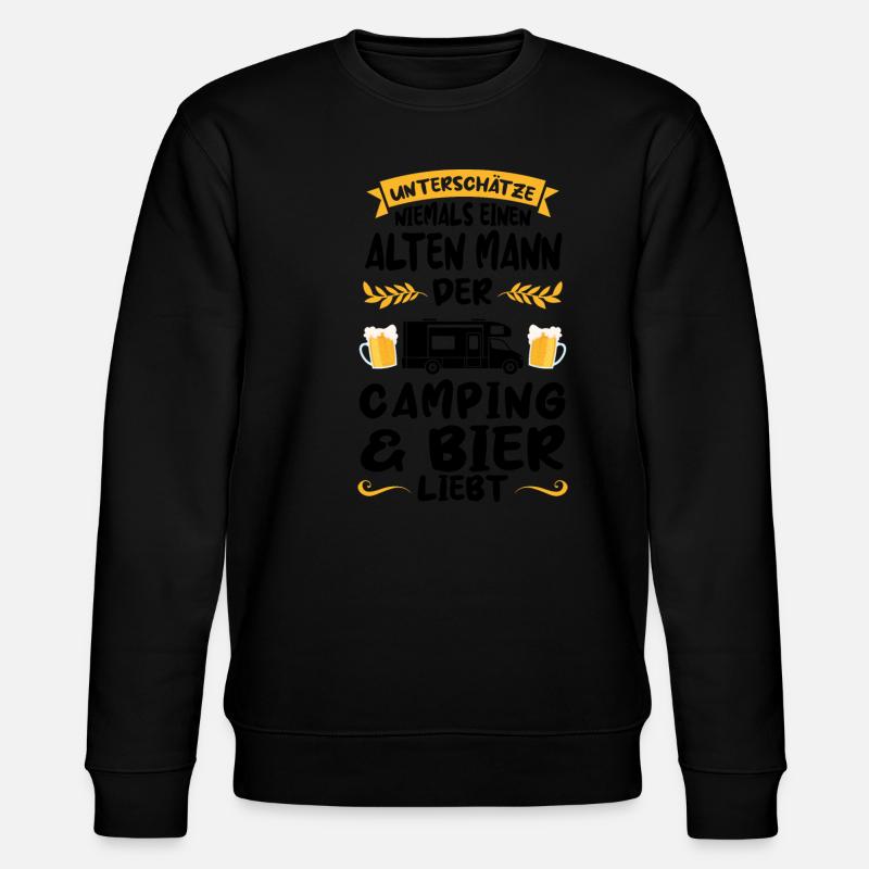 Campen Bier Wohnwagen Geschenk - Stanley/Stella Unisex Bio-Sweatshirt CHANGER - Schwarz