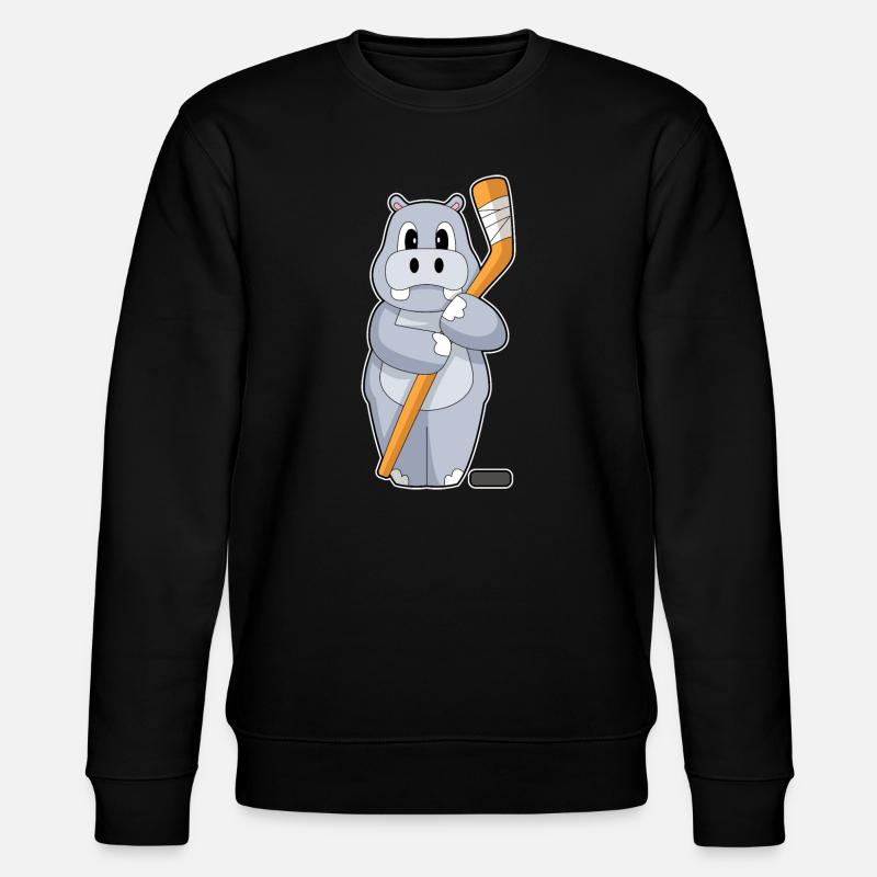 Nilpferd Eishockey Eishockeyschläger - Stanley/Stella Unisex Bio-Sweatshirt CHANGER  - Schwarz