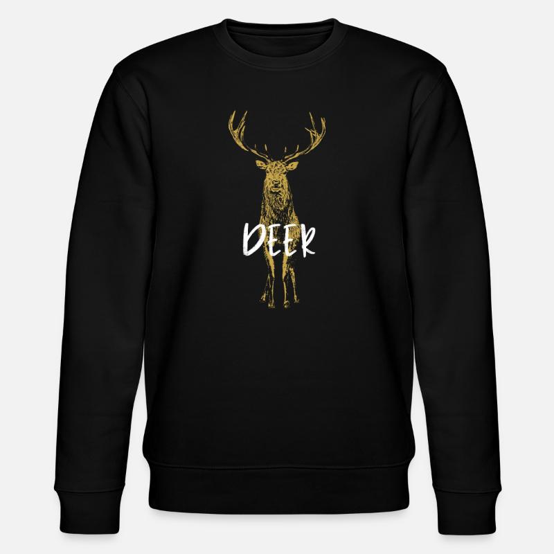 Cerf Éclat Orangé Dessin Detailé - Sweat bio CHANGER Stanley/Stella Unisexe - noir