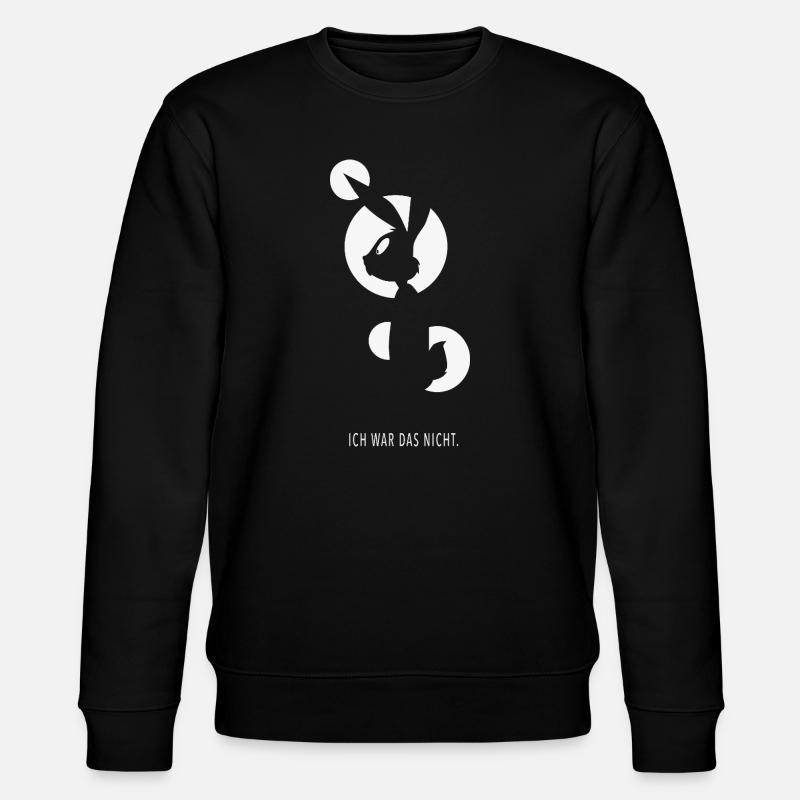 Ich war das nicht Lustiger Hase Spruch - Stanley/Stella Unisex Bio-Sweatshirt CHANGER  - Schwarz