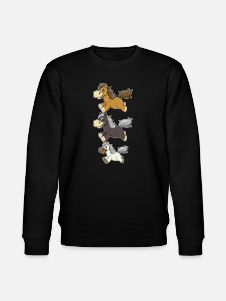 Three Galloping Horses Comic Design - Stanley/Stella CHANGER Unisex Organic Sweatshirt - black