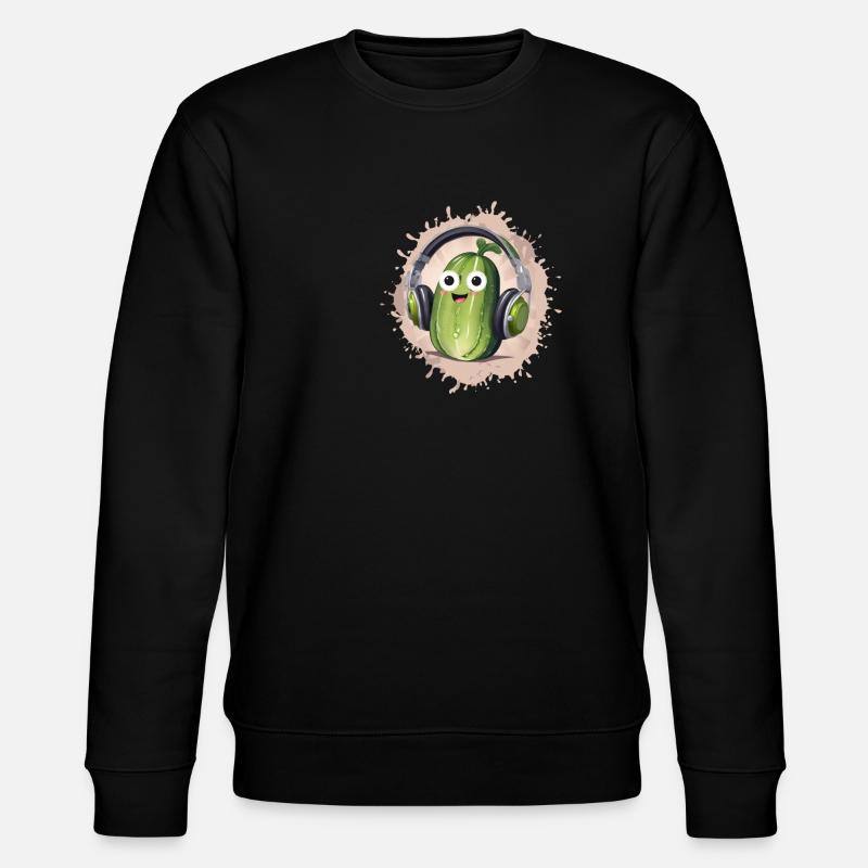Concombre, écouteurs, illustration, rétro - Sweat bio CHANGER Stanley/Stella Unisexe - noir